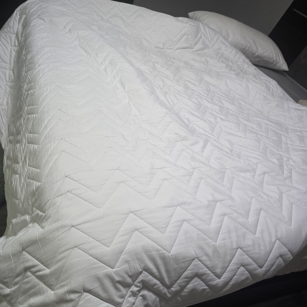 Hotel Collection White Chevron Mattress Cover